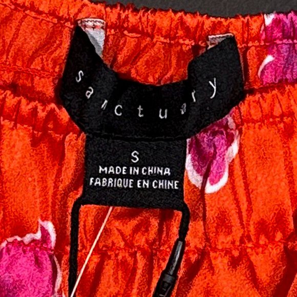 Sanctuary Crop Top Three Quarter Sleeves Floral Size S - Picture 3 of 12